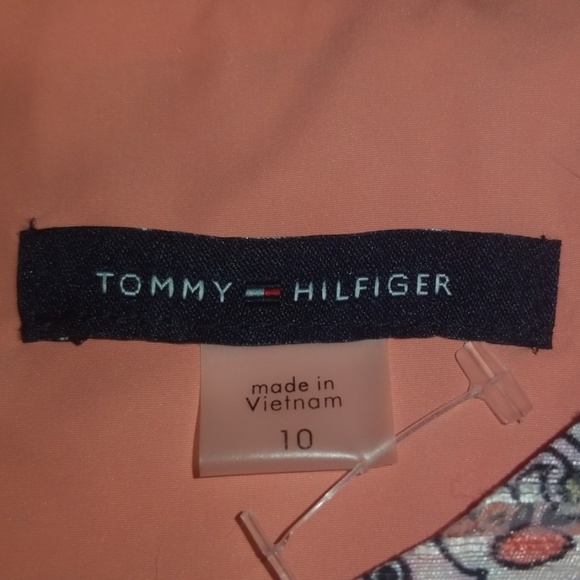 Tommy Hilfiger gorgeous dress, size 10 Pink & Orange Paisley Stripe Tie waist - Picture 3 of 8